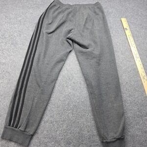 Adidas Mens Essentials Fleece Joggers Grey 3-Stripe Sweatpants Size M